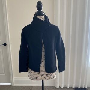 Alexandra Bartlett Black Button-Top Wool Blend Cardigan